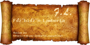 Fábián Lamberta névjegykártya
